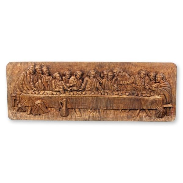 Alternate image for Christian Art Wall Sculpture Relief Panel from Ghana The Last Supper