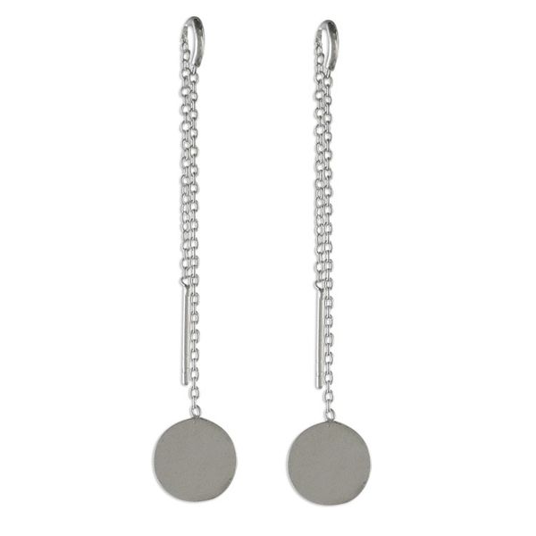 Alternate image for Circular Sterling Silver Threader Earrings from Thailand Tiny Moons