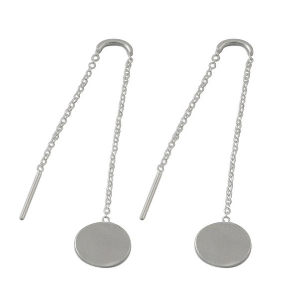 Alternate image for Circular Sterling Silver Threader Earrings from Thailand Tiny Moons