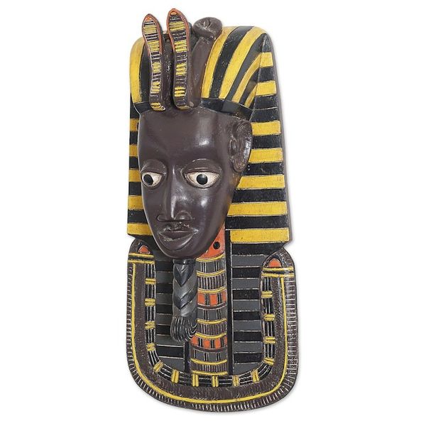 Alternate image for Hand Carved Artisan Crafted Tutankhamun African Mask Tutankhamun
