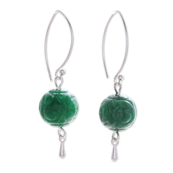 Alternate image for Green Quartz and Sterling Silver Earrings from Thailand Luxurious Chiang Mai