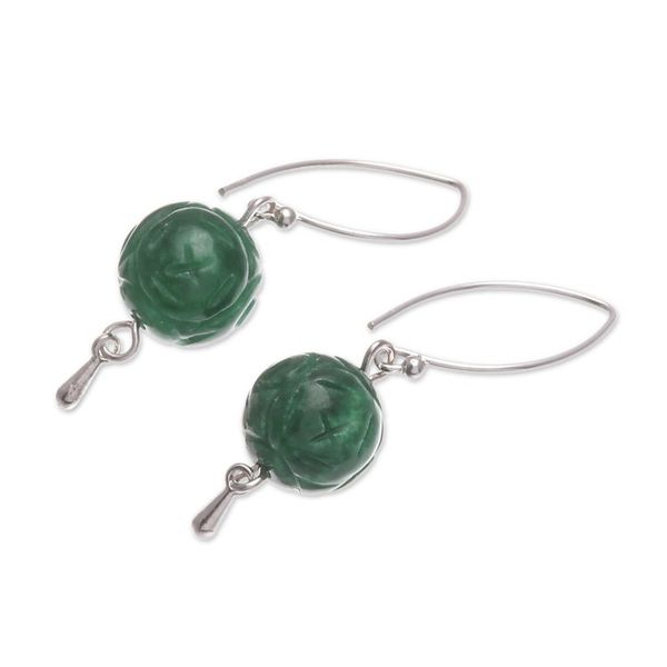 Alternate image for Green Quartz and Sterling Silver Earrings from Thailand Luxurious Chiang Mai