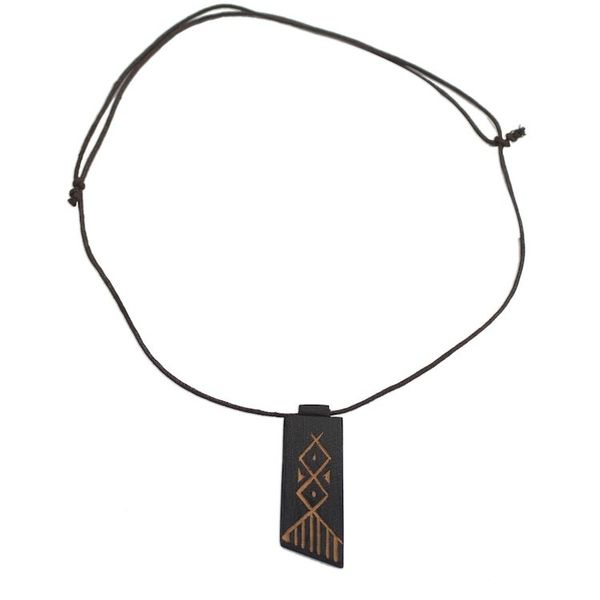 Alternate image for Long Sese Wood Pendant Necklace Hand Crafted in Ghana African Comb