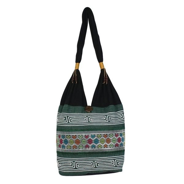 Alternate image for Colorful Cotton Blend Shoulder Bag from Thailand Thai Mood