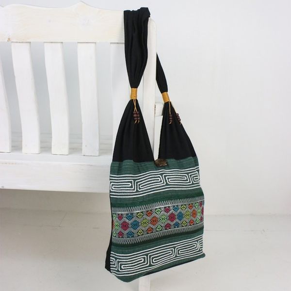 Alternate image for Colorful Cotton Blend Shoulder Bag from Thailand Thai Mood