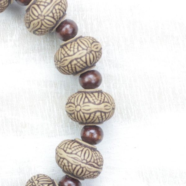 Alternate image for Sese Wood and Recycled Plastic Beaded Stretch Bracelet Kindness