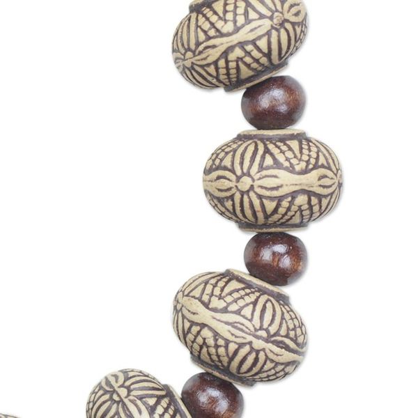 Alternate image for Sese Wood and Recycled Plastic Beaded Stretch Bracelet Kindness