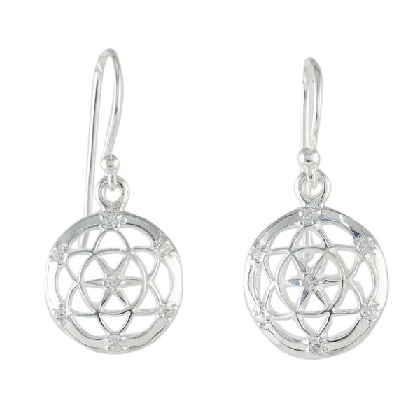 Alternate image for Sterling Silver Star Dangle Earrings from Thailand Mesmerizing Stars