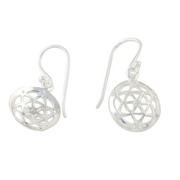 Alternate image for Sterling Silver Star Dangle Earrings from Thailand Mesmerizing Stars