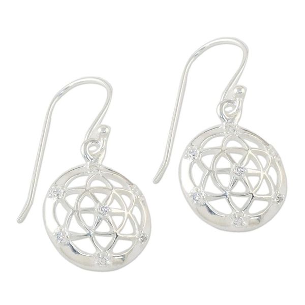 Alternate image for Sterling Silver Star Dangle Earrings from Thailand Mesmerizing Stars