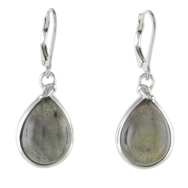 Alternate image for Classic Teardrop Shaped Labradorite Dangle Earrings Aura of Energy