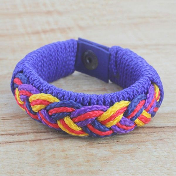 Alternate image for Mens Multi-Color Braided Cord Wristband Bracelet Accord