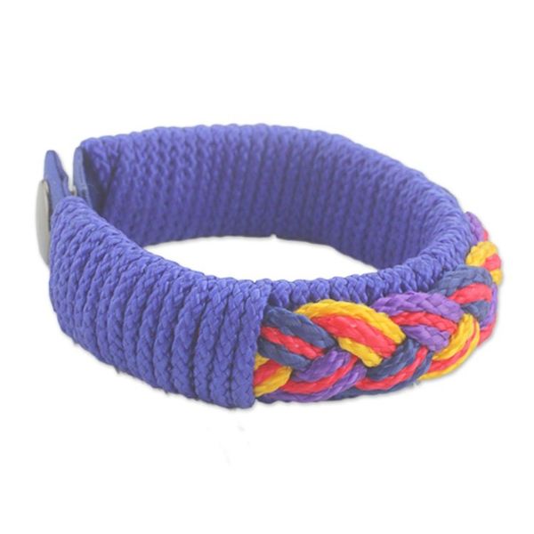 Alternate image for Mens Multi-Color Braided Cord Wristband Bracelet Accord