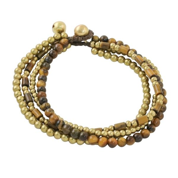 Alternate image for Multi-Strand Tigers Eye Beaded Bracelet from Thailand Earthen Beads