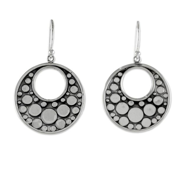Alternate image for Sterling Silver Earrings with Circle Motifs from Thailand Happy Bubbles