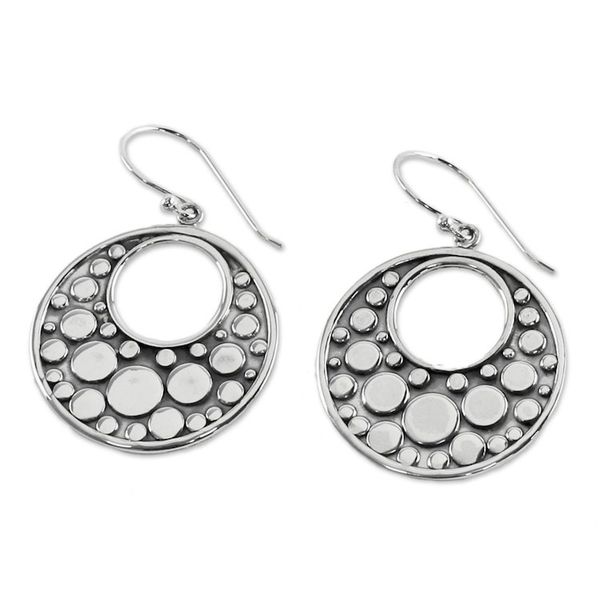 Alternate image for Sterling Silver Earrings with Circle Motifs from Thailand Happy Bubbles