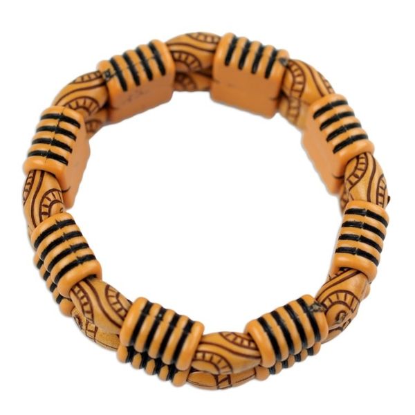 Alternate image for Two Layer Recycled Plastic Beaded Striped Stretch Bracelet Sensational Stripes