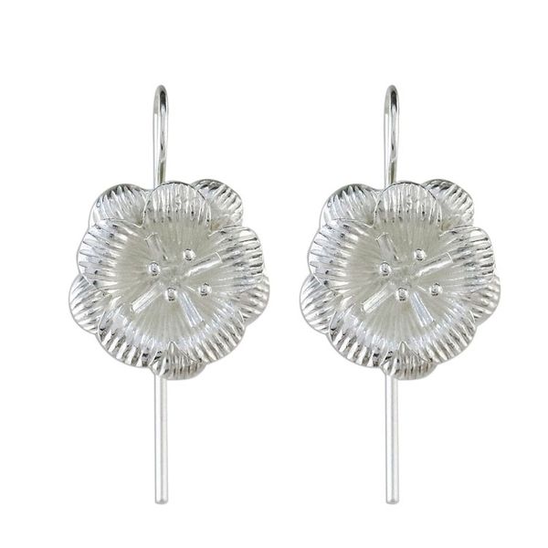 Alternate image for Floral Sterling Silver Drop Earrings from Thailand Tasteful Blossoms
