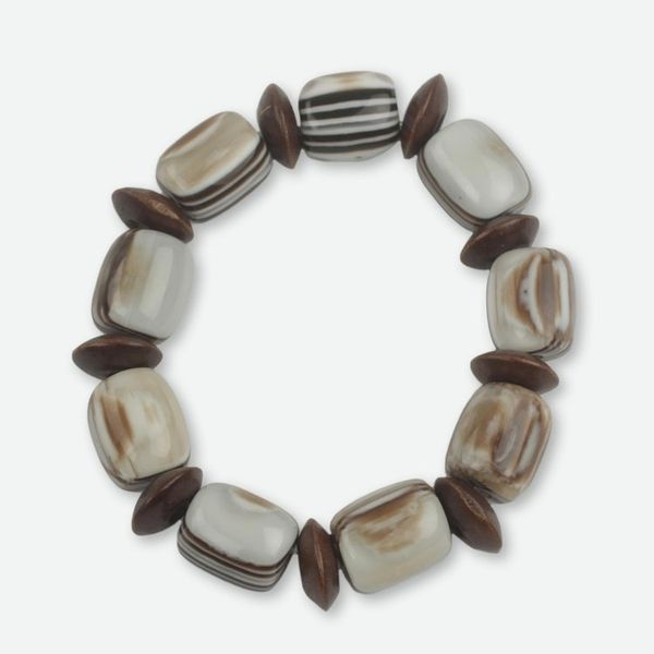Alternate image for African Fair Trade Jewelry Recycled and Wood Bracelet Elikplim
