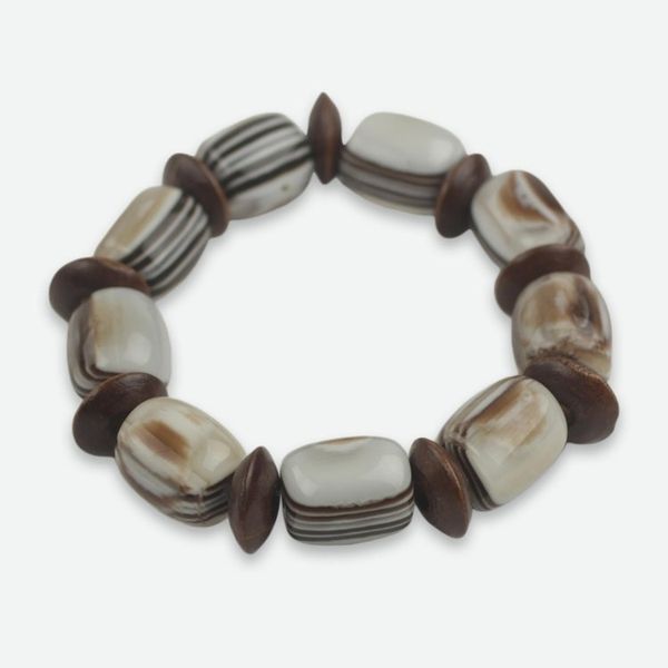 Alternate image for African Fair Trade Jewelry Recycled and Wood Bracelet Elikplim