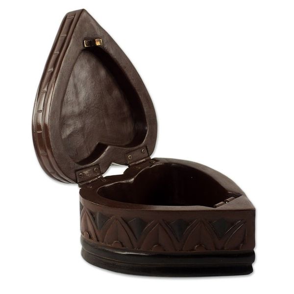 Alternate image for Ghanaian Hand Carved Heart Shaped Jewelry Box Heart of Africa