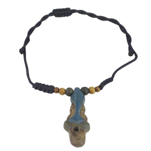 Alternate image for Adjustable Sese Wood Pendant Necklace in Blue from Ghana Akan Wisdom