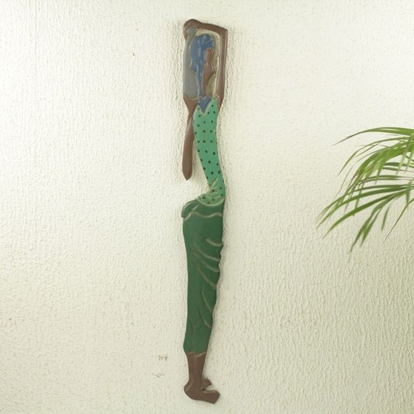 Alternate image for Hand Carved and Painted African Wood Wall Panel Konsuo