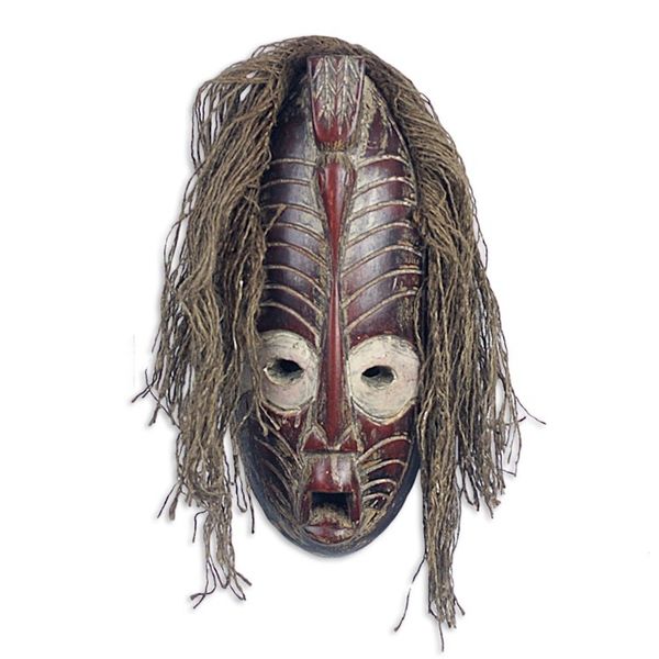 Alternate image for Hand Crafted African Sese Wood Oblong Mask with Dove Head Whisper of the Dove