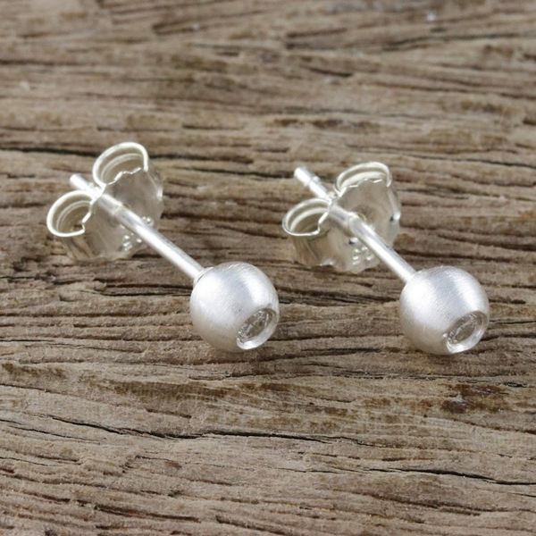 Alternate image for Sterling Silver and CZ Stud Earrings from Thailand Sparkling Eyes