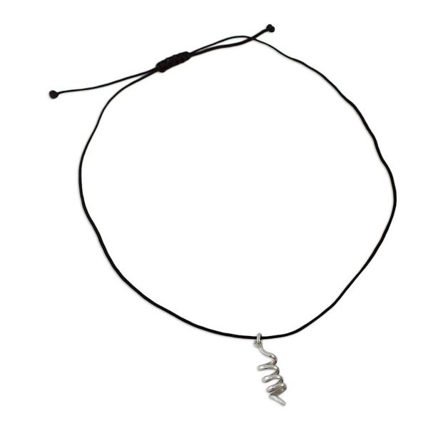 Alternate image for Handmade Sterling Silver Spiral Pendant Necklace Spiral Descent