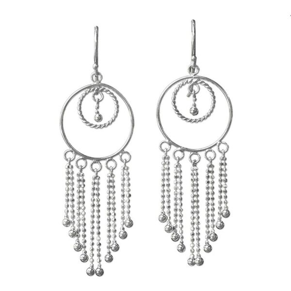 Alternate image for Thai Artisan Jewelry Sterling Silver Chandelier Earrings Dream Protectors