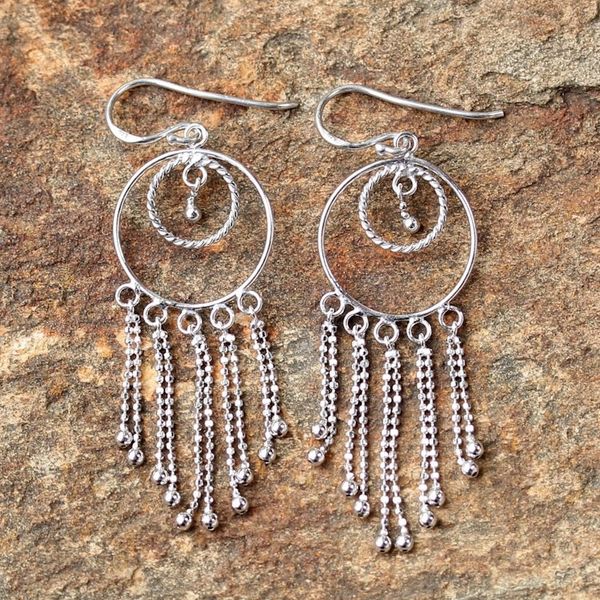 Alternate image for Thai Artisan Jewelry Sterling Silver Chandelier Earrings Dream Protectors