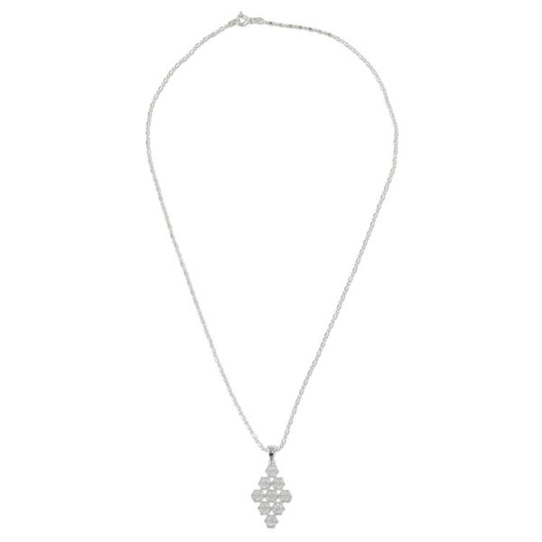 Alternate image for Sterling Silver Snowflake Pendant Necklace from Thailand Dazzling Snowflakes