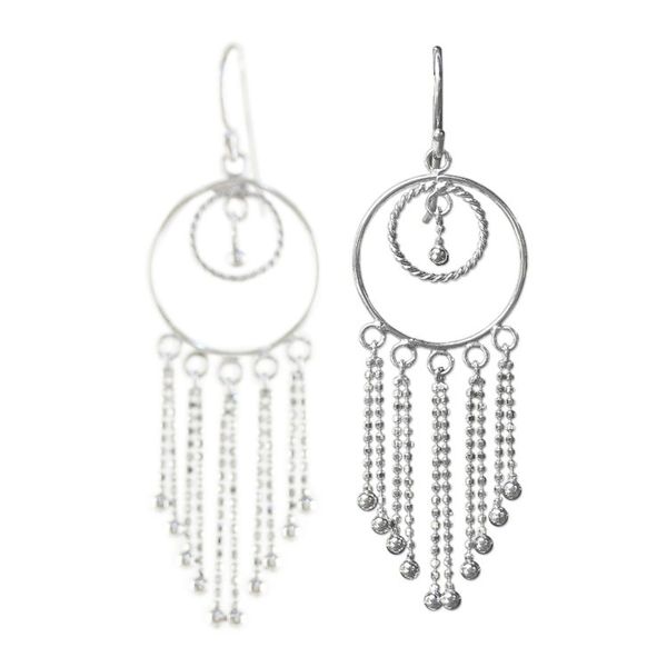 Alternate image for Thai Artisan Jewelry Sterling Silver Chandelier Earrings Dream Protectors