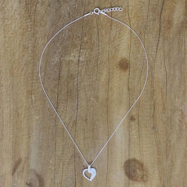 Alternate image for Dog Heart Sterling Silver Pendant Necklace from Thailand Soul of a Puppy
