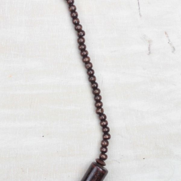 Alternate image for Brown Sese Wood Beaded Necklace from Ghana Coffee Beauty