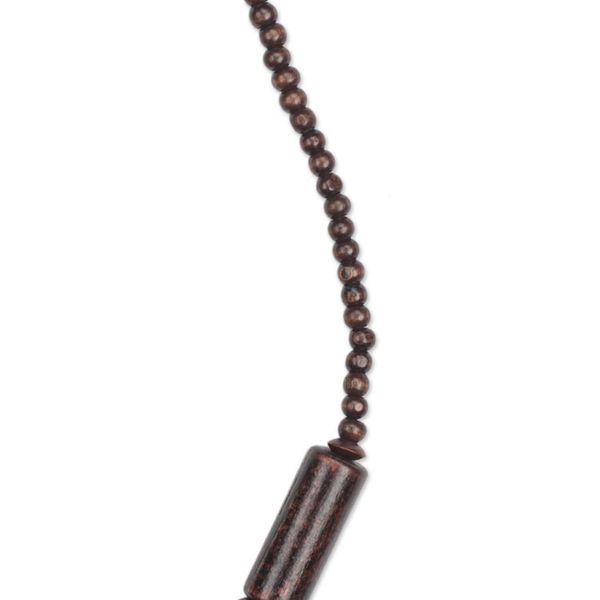 Alternate image for Brown Sese Wood Beaded Necklace from Ghana Coffee Beauty