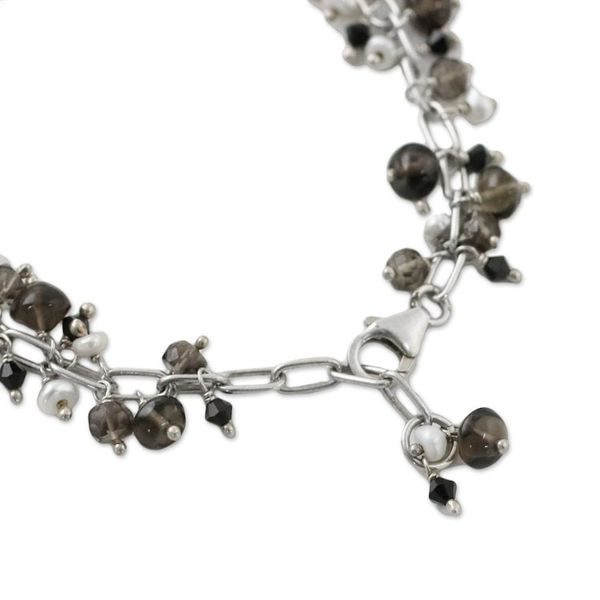 Alternate image for Smoky Quartz and Cultured Pearl Bracelet from Thailand Elegant Dream