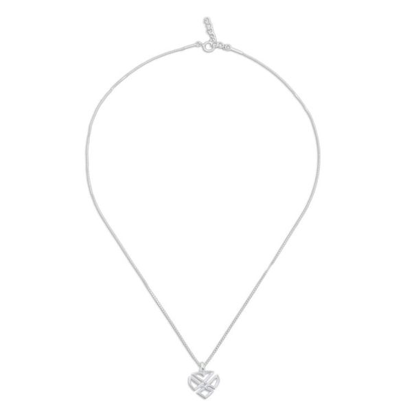 Alternate image for Handmade Heart Shaped 925 Sterling Silver Pendant Necklace Combined Heart