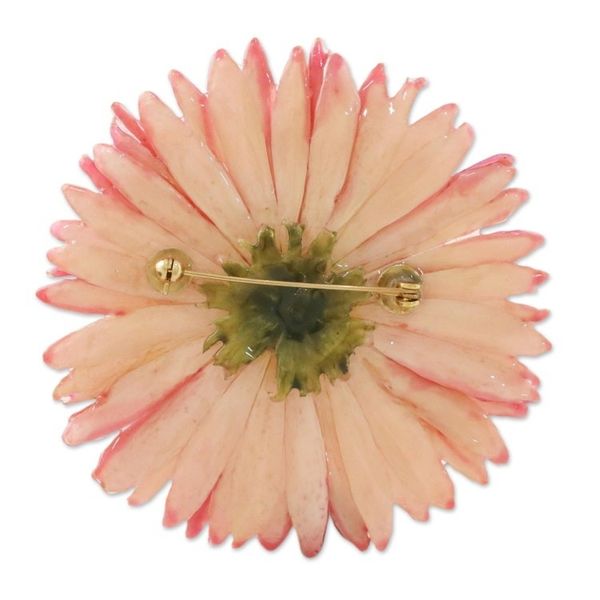 Alternate image for Handmade Natural Deep Pink Gerbera Brooch with Brass Pin Splendid Day
