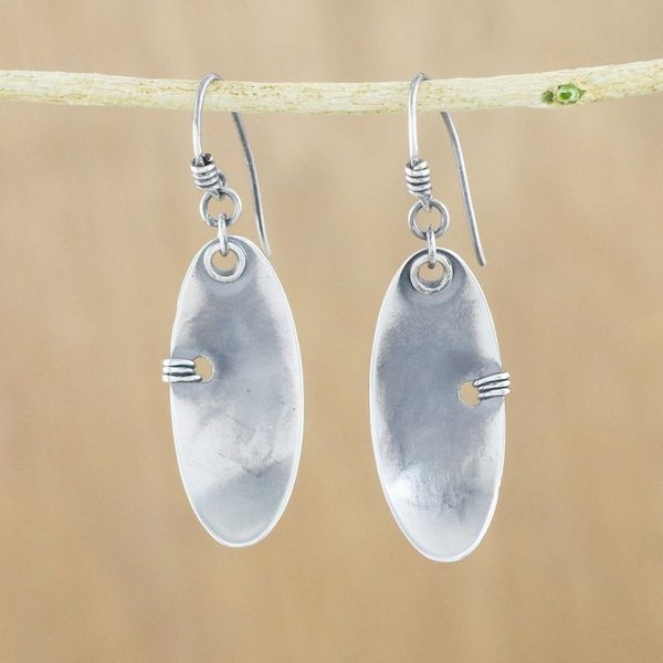 Alternate image for Modern Sterling Silver Dangle Earrings from Thailand Mystical Modernity