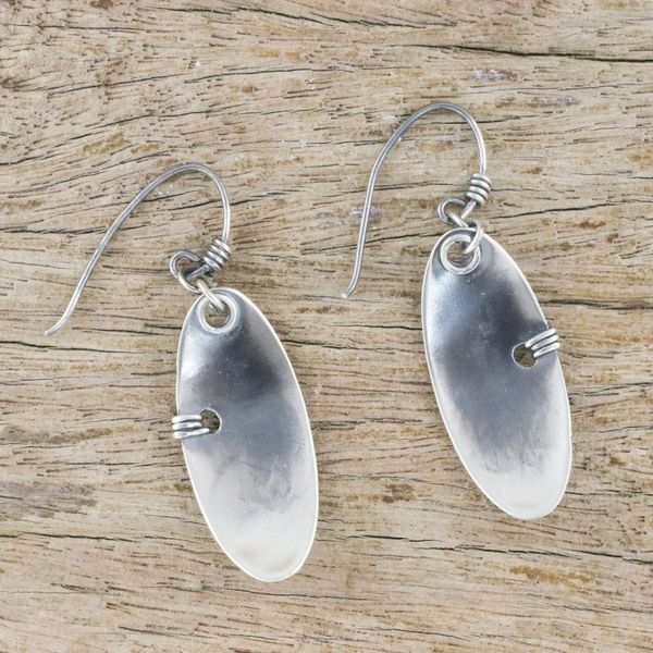 Alternate image for Modern Sterling Silver Dangle Earrings from Thailand Mystical Modernity
