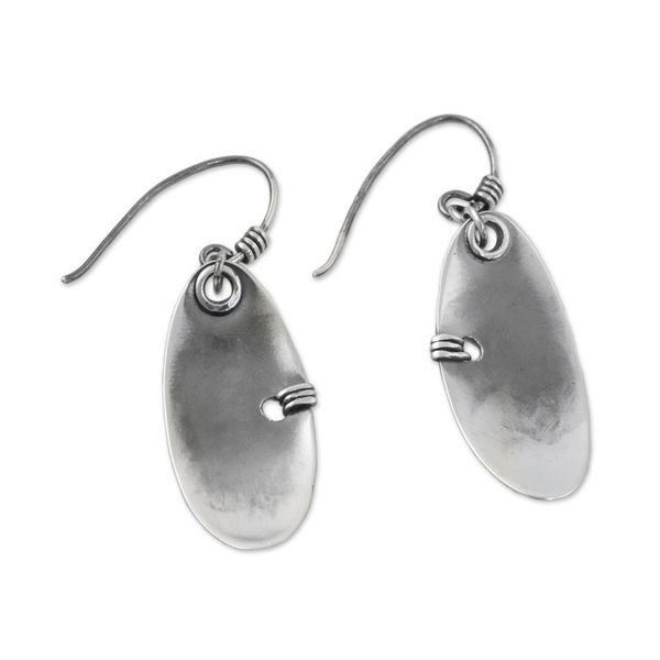 Alternate image for Modern Sterling Silver Dangle Earrings from Thailand Mystical Modernity