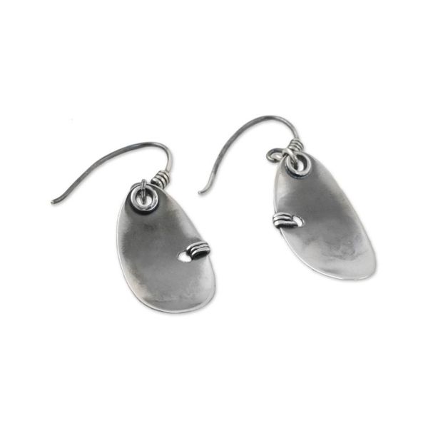 Alternate image for Modern Sterling Silver Dangle Earrings from Thailand Mystical Modernity