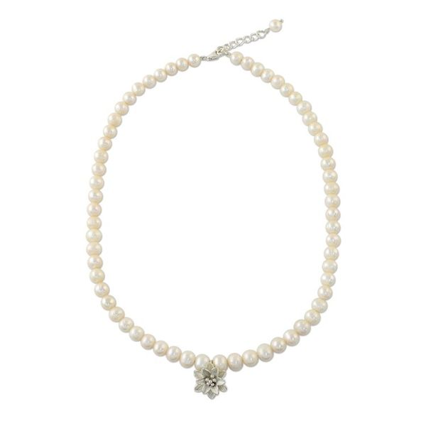 Alternate image for Cultured Freshwater Pearl Strand with Karen Silver Pendant Romantic Lily
