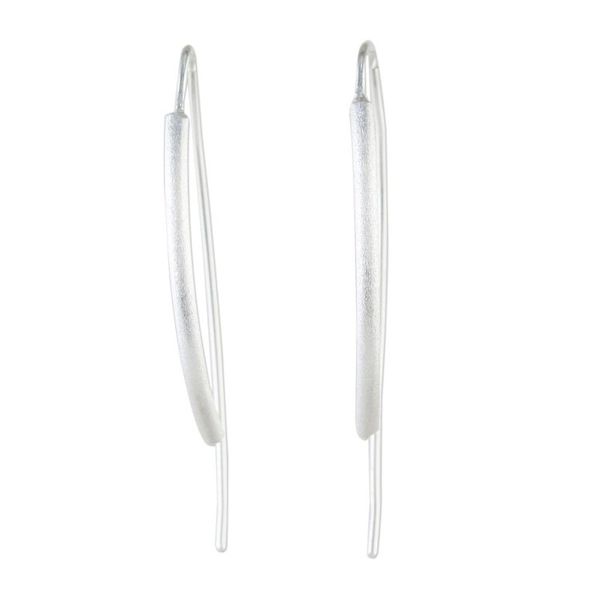 Alternate image for Sterling Silver Curved Drop Earrings from Thailand Cattails