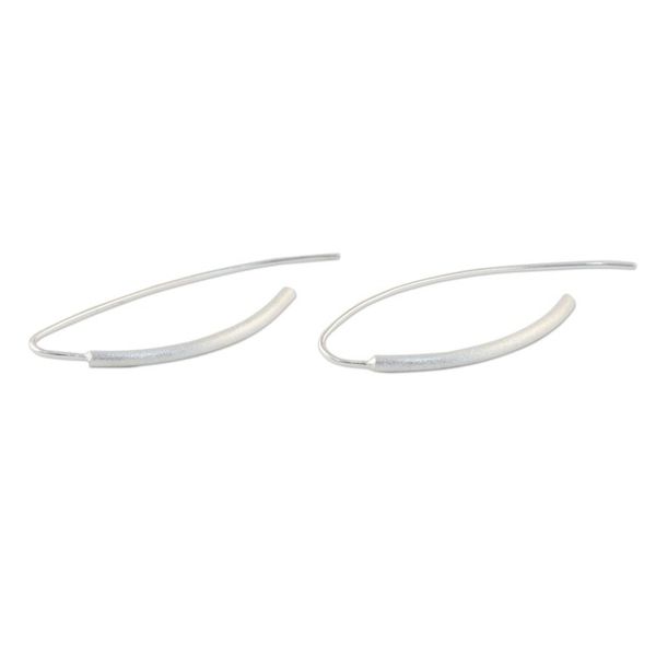 Alternate image for Sterling Silver Curved Drop Earrings from Thailand Cattails