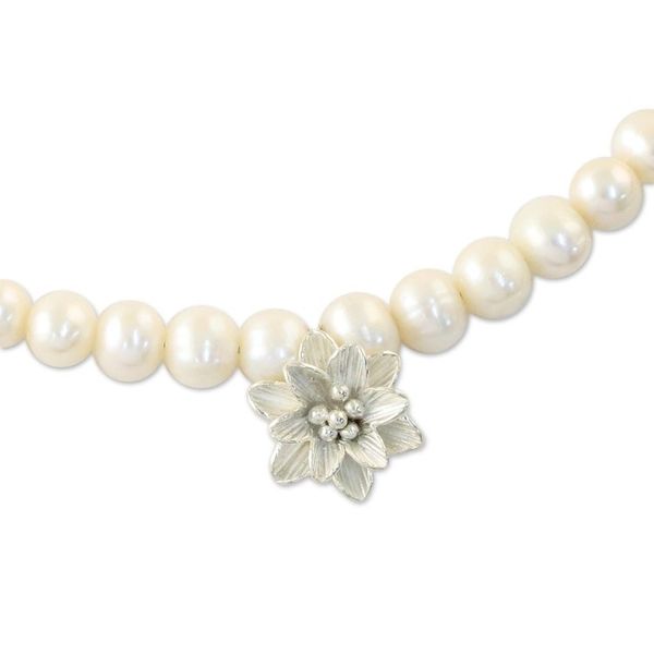 Alternate image for Cultured Freshwater Pearl Strand with Karen Silver Pendant Romantic Lily
