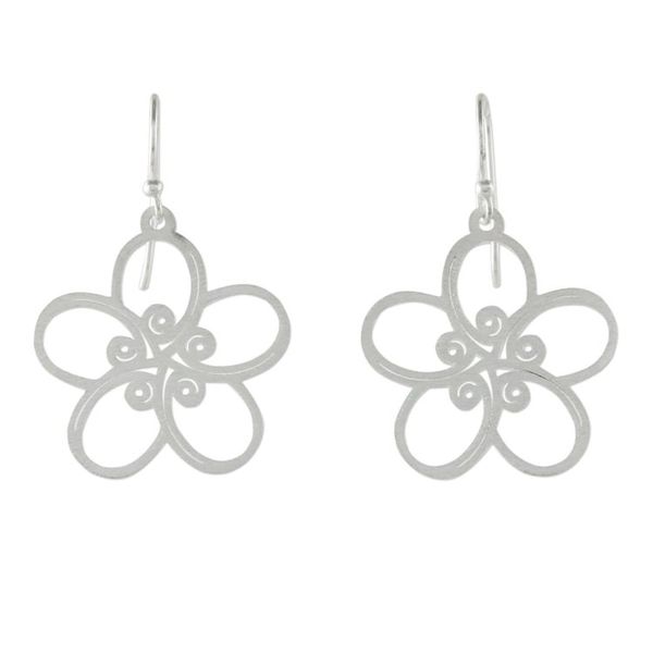 Alternate image for Floral Spiral-Motif Sterling Silver Earrings from Thailand Floral Trance