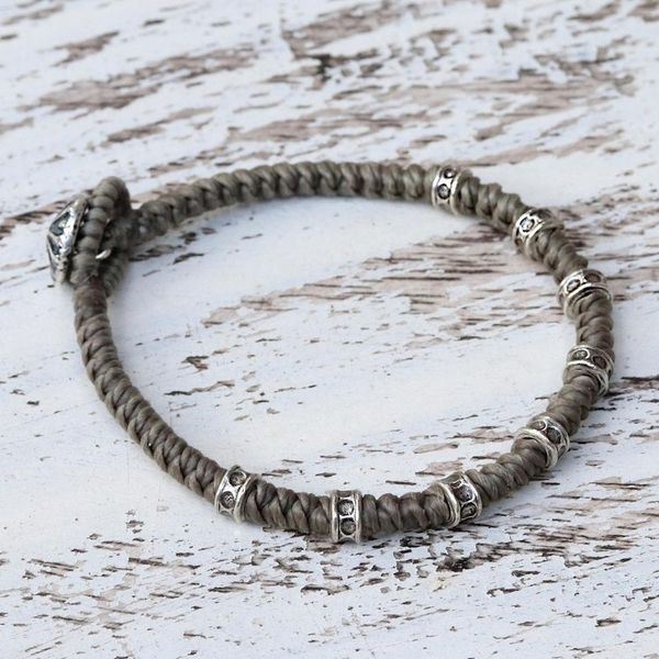 Alternate image for Braided Wristband Bracelet with Karen Silver from Thailand Good Living